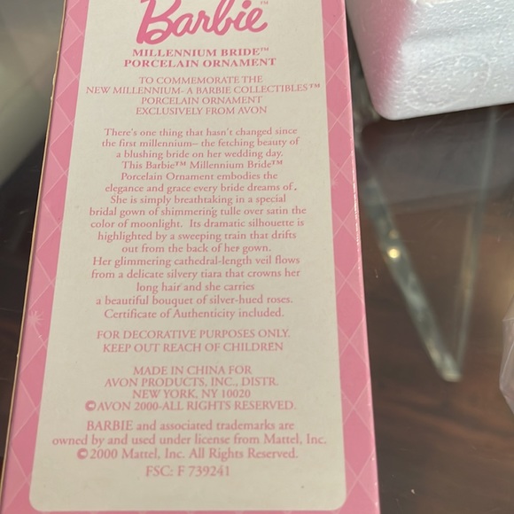 Barbie millennium bride porcelain ornament Avon exclusive collectors vintage - Picture 3 of 6